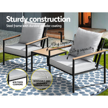 Load image into Gallery viewer, Gardeon Outdoor 3PC Bistro Lounge Setting
