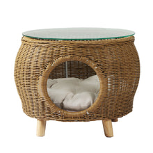 Load image into Gallery viewer, Gardeon Coffee Side Table Wicker Aluminium Desk Pet Bed Storage Outdoor Furniture