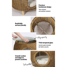 Load image into Gallery viewer, Gardeon Coffee Side Table Wicker Aluminium Desk Pet Bed Storage Outdoor Furniture