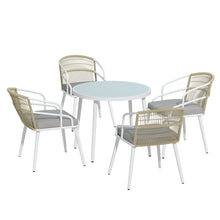 Load image into Gallery viewer, Gardeon Outdoor Dining Set 5 Piece Aluminum Table Chairs Setting White