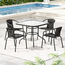 Load image into Gallery viewer, Gardeon Outdoor Dining Set 5 Piece Steel Stackable Chairs