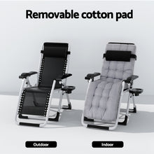 Load image into Gallery viewer, Gardeon Sun Lounger Zero Gravity Chair Outdoor Grey