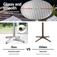 Load image into Gallery viewer, Gardeon Outdoor Bar Table Adjustable Aluminium Round 70/110cm