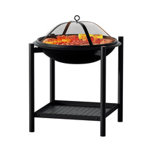 Load image into Gallery viewer, Grillz Fire Pit BBQ Grill 2-in-1 Black