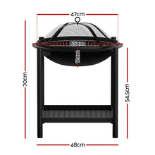 Load image into Gallery viewer, Grillz Fire Pit BBQ Grill 2-in-1 Black