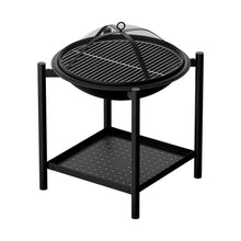 Load image into Gallery viewer, Grillz Fire Pit BBQ Grill 2-in-1 Black