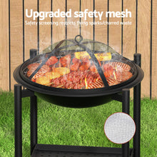Load image into Gallery viewer, Grillz Fire Pit BBQ Grill 2-in-1 Black