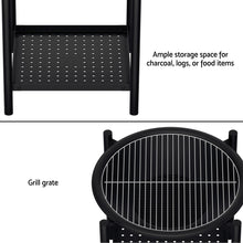Load image into Gallery viewer, Grillz Fire Pit BBQ Grill 2-in-1 Black