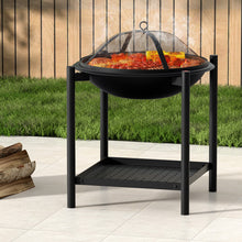Load image into Gallery viewer, Grillz Fire Pit BBQ Grill 2-in-1 Black