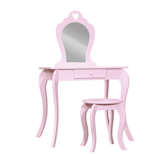 Load image into Gallery viewer, Keezi Kids Dressing Makeup Vanity Table Wooden Mirror Princess Pink