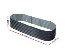 Load image into Gallery viewer, Greenfingers Oval Raised Garden Bed Galvanised Steel 240Cm