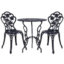 Load image into Gallery viewer, Gardeon 3PC Outdoor Bistro Setting Cast Aluminum Rose Black