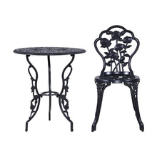 Load image into Gallery viewer, Gardeon 3PC Outdoor Bistro Setting Cast Aluminum Rose Black
