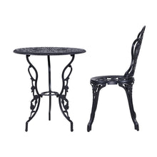 Load image into Gallery viewer, Gardeon 3PC Outdoor Bistro Setting Cast Aluminum Rose Black