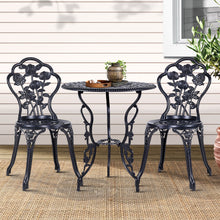 Load image into Gallery viewer, Gardeon 3PC Outdoor Bistro Setting Cast Aluminum Rose Black