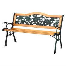 Load image into Gallery viewer, Gardeon Outdoor Garden Bench Seat 126cm Wooden Cast Iron 3 Seater