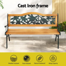 Load image into Gallery viewer, Gardeon Outdoor Garden Bench Seat 126cm Wooden Cast Iron 3 Seater