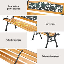 Load image into Gallery viewer, Gardeon Outdoor Garden Bench Seat 126cm Wooden Cast Iron 3 Seater