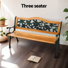 Load image into Gallery viewer, Gardeon Outdoor Garden Bench Seat 126cm Wooden Cast Iron 3 Seater