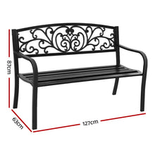 Load image into Gallery viewer, Gardeon Outdoor Garden Bench Seat Steel Classic Vintage Black