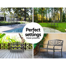 Load image into Gallery viewer, Gardeon Outdoor Garden Bench Seat Steel Classic Vintage Black