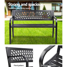 Load image into Gallery viewer, Gardeon Outdoor Garden Bench Seat Steel Black