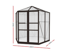 Load image into Gallery viewer, Greenfingers Greenhouse Aluminium & Polycarbonate 2.4MT