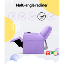 Load image into Gallery viewer, Keezi Kids Recliner Chair PU Leather Armchair Sofa Purple