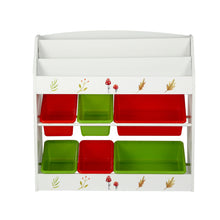 Load image into Gallery viewer, Keezi Kids Toy Box 6 Bin 3 Tier Bookshelf Organiser Rack White