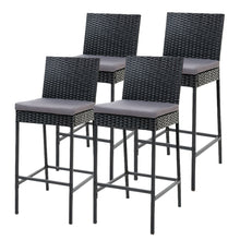 Load image into Gallery viewer, Gardeon 4-Piece Outdoor Rattan Bar Stools