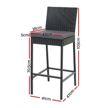 Load image into Gallery viewer, Gardeon 4-Piece Outdoor Rattan Bar Stools