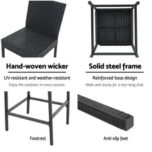 Load image into Gallery viewer, Gardeon 4-Piece Outdoor Rattan Bar Stools