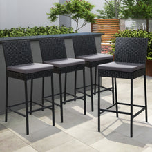 Load image into Gallery viewer, Gardeon 4-Piece Outdoor Rattan Bar Stools