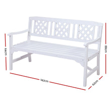 Load image into Gallery viewer, Gardeon Outdoor Garden Bench Lattice Wooden White