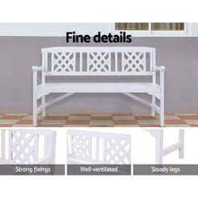 Load image into Gallery viewer, Gardeon Outdoor Garden Bench Lattice Wooden White
