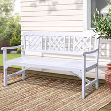 Load image into Gallery viewer, Gardeon Outdoor Garden Bench Lattice Wooden White