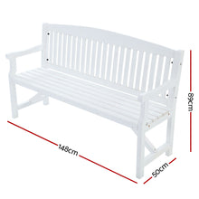 Load image into Gallery viewer, Gardeon Outdoor Garden Bench Slats Wooden White