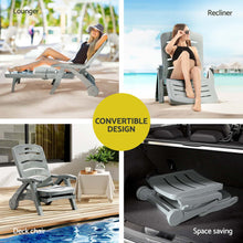 Load image into Gallery viewer, Gardeon Sun Lounger Folding Patio Grey