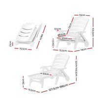 Load image into Gallery viewer, Gardeon Sun Lounger Folding Patio white