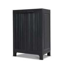 Load image into Gallery viewer, Gardeon Outdoor Storage Cabinet Box 92cm Lockable Adjustable Black