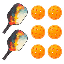 Load image into Gallery viewer, Pickleball Set with 6 Aerodynamic Balls and 2 Fiberglass Paddles