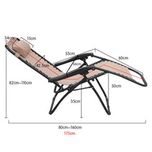 Load image into Gallery viewer, Wallaroo Zero Gravity Reclining Deck Lounge Chair Folding - Beige