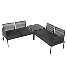 Load image into Gallery viewer, Outdoor Lounge Set with Coffee Table in Black Eden 4-Seater