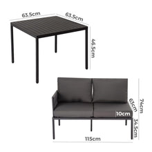 Load image into Gallery viewer, Outdoor Lounge Set with Coffee Table in Black Eden 4-Seater