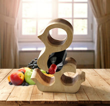 Load image into Gallery viewer, Wooden Wine Rack Carved 4 bottle - Acacia Wood