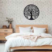 Load image into Gallery viewer, French Rustic 60cm Tree of Life & Birds Round Metal Wall Garden Art Sculpture