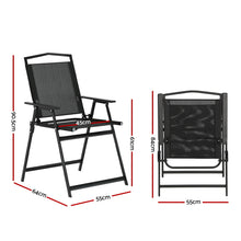 Load image into Gallery viewer, Gardeon Outdoor Folding Patio Chairs Set 2 Black