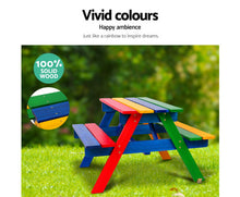 Load image into Gallery viewer, Kids Wooden Picnic Table Set with Umbrella