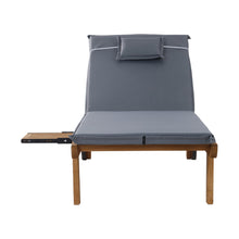 Load image into Gallery viewer, Gardeon Patio Wooden Sun Lounge Day Bed Grey
