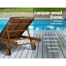 Load image into Gallery viewer, Gardeon Patio Wooden Sun Lounge Day Bed Grey
